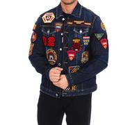 Dsquared2 Mens Denim jacket with patches S74AM1079-S30664 man - Blue - Size EU 46 (Mens)