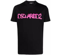 Dsquared2 Mens Fluorescent Spray T-shirt in Black Cotton - Size 2XL
