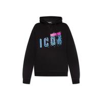 Dsquared2 Mens Hooded Print Cotton Slip-On Sweatshirt - Black - Size X-Large