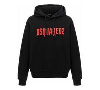 Dsquared2 Mens Horror Logo Black Hoodie Cotton - Size X-Large
