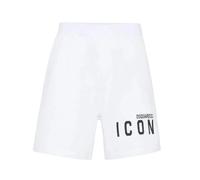DSquared2 Mens Icon Logo Shorts - White - M - White - 98% Cotton/2% Elastane