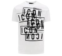 Dsquared2 Men's Icon Stamps Logo White T-Shirt | Size: Medium Dsquared2 White M