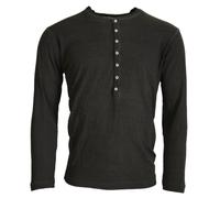 Dsquared2 Mens Long Sleeve Henley Shirt Tsh3535 - Dark Grey Cotton - Size EU 46 (Mens)