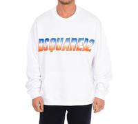 Logo Printed Long-Sleeved Sweatshirt- male- Dsquared2- Sweatshirts- White- M- Sweatshirts & Hoodies M