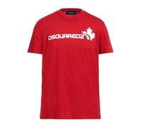 DSquared2 Mens Maple Leaf Logo T-Shirt - Red/White - 5XL - Red/White - 100% Cotton