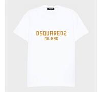 Dsquared2 Men's Milano Logo T-Shirt Print White Ochre | Size: Medium Dsquared2 White M