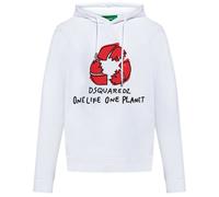 Dsquared2 Men's One Life one Planet White Hoodie | Size: Medium Dsquared2 White M