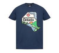 Dsquared2 Mens Ontario Logo Navy Blue T-shirt Cotton - Size X-Large