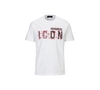 Dsquared2 Mens T-Shirt Icon Scribble Cool Fit Tee - White Cotton - Size X-Large