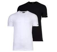 DSQUARED2 Mens T-Shirts 2-Pack Crew Neck Twin-Pack Cotton Blend Black/White
