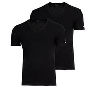 DSQUARED2 Mens V-Neck T-Shirts Twin Pack 2-Pack Cotton Blend Black/White