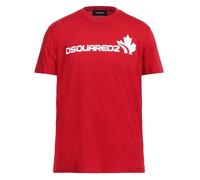 Dsquared2 Mens White Maple Leaf Logo Cool Fit Redt-shirt - Red Cotton - Size Medium