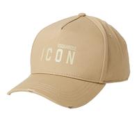 Dsquared2 Mini Icon Baseball Cap Brown Canvas Designer Cap Adjustable Strap