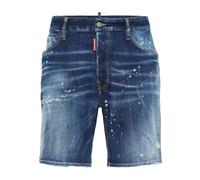 Dsquared2 Navy Blue Marine Denim Shorts Paint Splatter Design - W32