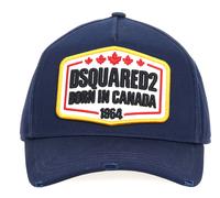 Dsquared2 Navy Canvas Baseball Cap Born in Canada Retro Logo Cap, One Size