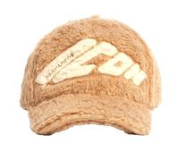 Dsquared2 New Icon Faux-Shearling Baseball Cap Beige Canvas Logo One Size