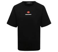 Dsquared2 Pixel Leaf Logo Print Crew Neck Black T-Shirt - M