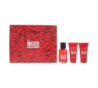 Dsquared Red Wood 3 Pcs Set For Women: 1.7 Eau De Toilette + 1.7 Shower Gel + 1.7 Body Lotion