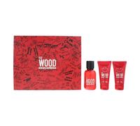 Dsquared2 Red Wood Eau De Toilette 50ml, Shower Gel 50ml + Body Lotion 50ml
