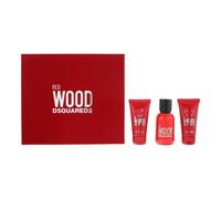 DSQUARED² RED WOOD GIFT SET 50ML EDT + 50ML BODY LOTION + 50ML SHOWER GEL. NEW