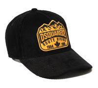 Dsquared2 Route Hiking Patch Baseball Cap Corduroy Hat Snapback Black Logo