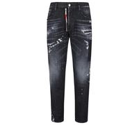 Dsquared2 Skater Jean Ripped Thighs Paint Splatter Black Wash Jeans - W28 - 30L - W28