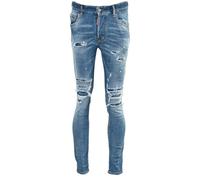 Dsquared2 Super Twinky Jean Paint Splash Reinforced Ripped Blue Jeans - W38 - 30L - W38