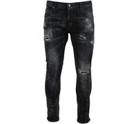 Dsquared2 Tidy Biker Jean Black Destroyed Denim Jeans - W36