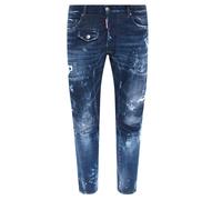 Dsquared2 Tidy Biker Jean Paint Splatter Dark Blue Denim Pants - W34 - W34