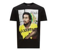 Dsquared2 Unisex Adult Bob Marley Logo T-Shirt (Black) Cotton - Size Medium