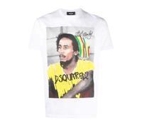 Dsquared2 Unisex Adult Bob Marley Logo T-Shirt (White) Cotton - Size X-Large