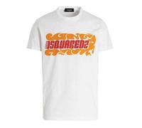 DSquared2 Unisex Adult Flame Logo T-Shirt - White - White - L - 100% Cotton