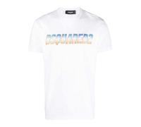 DSquared2 Unisex Adult Sparkle Logo Cool Fit T-Shirt - White - White - XXL - 100% Cotton
