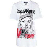 Dsquared2 V Twin Graphic White T-Shirt - L