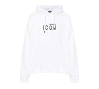 Dsquared2 White Hoodie Black Icon Logo - XL