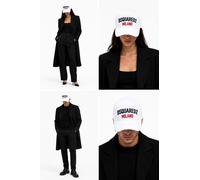 Dsquared2 White Milano Logo Baseball Cap Canvas Unisex Adjustable Back Strap