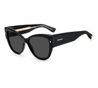 Dsquared2 Woman D2 0016/S 2M2/IR Sunglasses Acetate Black/Gold Grey Cat Eye