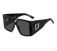 Dsquared2 Woman D2 0096/S 807/IR Sunglasses Plastic Black Grey Squared