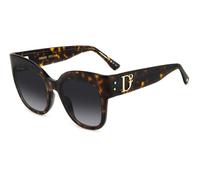 Dsquared2 Woman D2 0097/S 086/9O Sunglasses Plastic Havana Grey Round Shaded