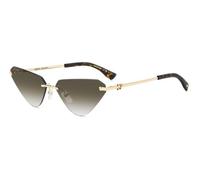Dsquared2 Woman D2 0108/S PEF/9K Sunglasses Metal Gold Green Cat Eye Normal Shaded
