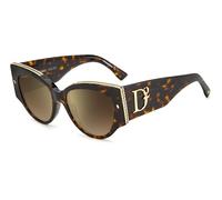 Dsquared2 Woman Dsquared2 D2 0032/S 086/JL Sunglasses Acetate Havana Multicolor Cat Eye Mirror