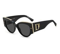 Dsquared2 Woman Dsquared2 D2 0032/S 2M2/IR Sunglasses Acetate Black/Gold Grey Cat Eye