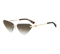 Dsquared2 Woman Dsquared2 D2 0108/S PEF/9K Sunglasses Metal Gold Green Cat Eye Normal Shaded