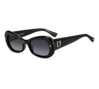 Dsquared2 Woman Dsquared2 D2 0110/S 807/9O Sunglasses Acetate Black Grey Geometric Normal Shaded