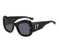 Dsquared2 Woman Dsquared2 D2 0137/S 2M2/IR Sunglasses Acetate Black/Gold Grey Butterfly