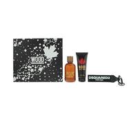 DSquared2 Wood For Him Gift Set 100ml EDT + 100ml Shower Gel + Key Ring