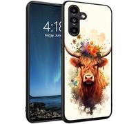 DSRGRGFDJ Case for Samsung Galaxy S24 FE, Ultra-Thin Silicone, Anti-Scratch & Shock-Proof Bumper Cover - Highland Cow