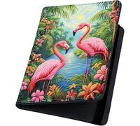 DSRGRGFDJ RFID Blocking Passport Holder, Travel Passport Wallet with Multiple Card Slots,Large Capacity Passport Cover for Men & Women,Secure Travel Document Organizer, Flamingo Flower, 5.51 inches