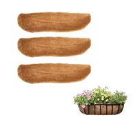 Dsrtosit Trough Coco Replacement Liners,24/30/36/48 Inch Wall-mounted Coco Liner Trough,Natural Coconut Fiber Hanging Basket Liners,Coco Liner for Window Box & Hanging Trough Planters (3pcs, 24in)