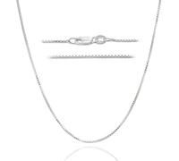 DSS 925 Sterling Silver Necklace for Women, Box Chain 1mm, Lobster Claw Clasps, Sterling Silver Chain, Italian Jewelry for Women, 16in - 36in, 16 inches, Sterling Silver